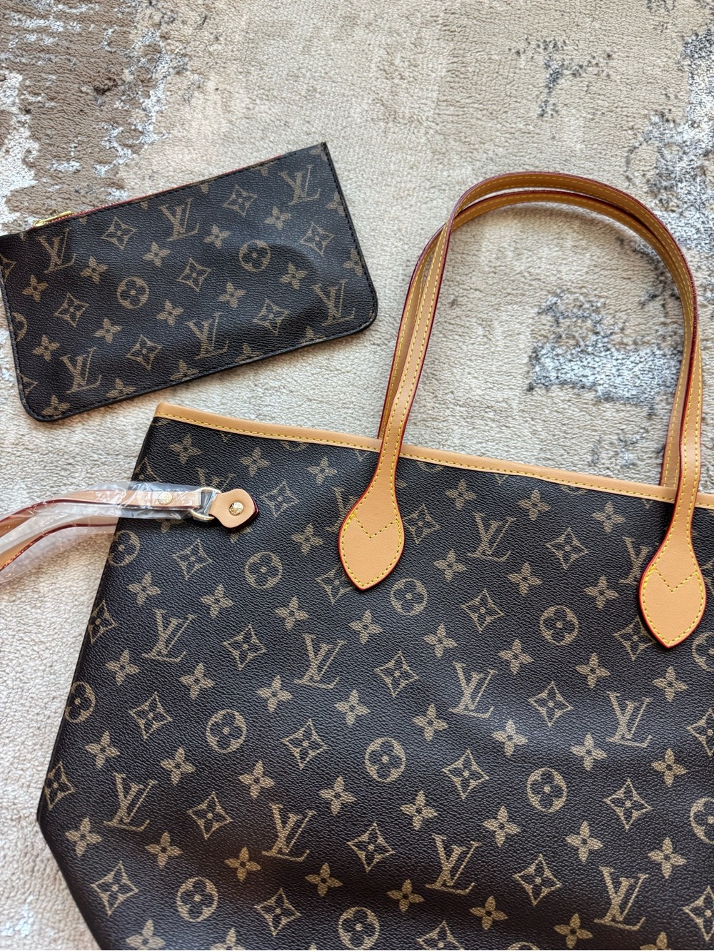 Classic Monogram Canvas Tote in Brown with Natural Trim (never used) - Picture 2 of 6